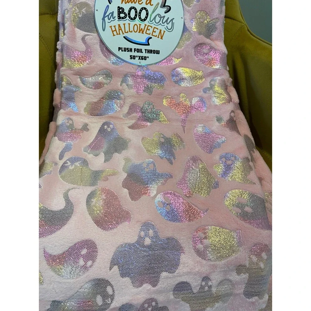 BOO Ghost Halloween Throw Blanket